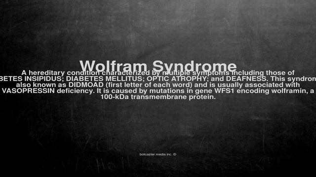 Medical vocabulary: What does Wolfram Syndrome mean смотреть онлайн