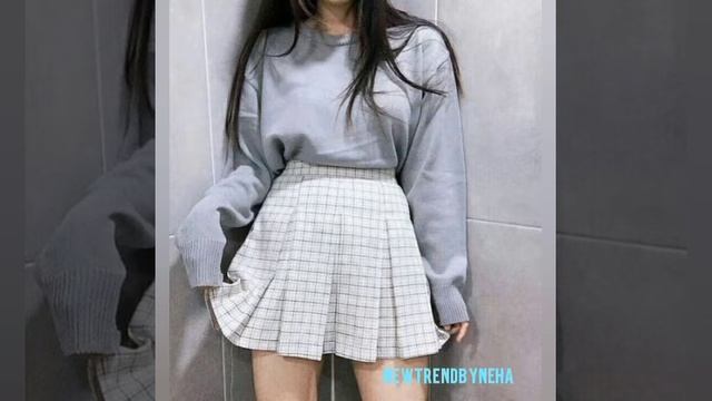 Trending Korean Short Skirt With Croptop Outfit / #girl #fashion #trending #dress #newtrendbyneha