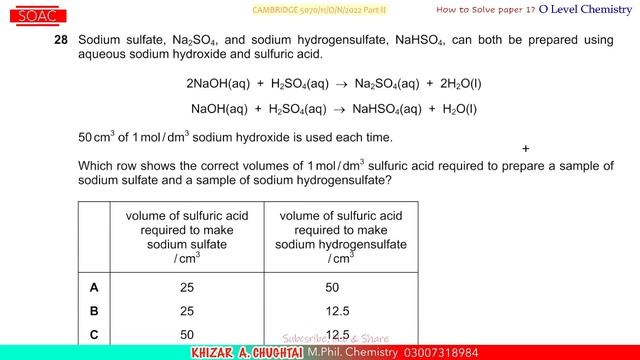 How to solve O Level Chemistry MCQs October November 2022 Paper 11 (5070/11/O/N/2022) Part 2. смотреть онлайн