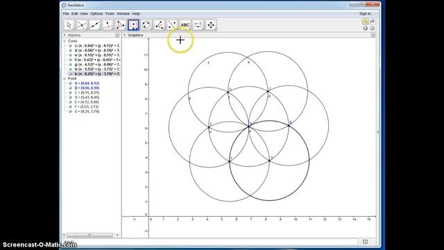 Inscribe a hexagon in a circle using Geogebra