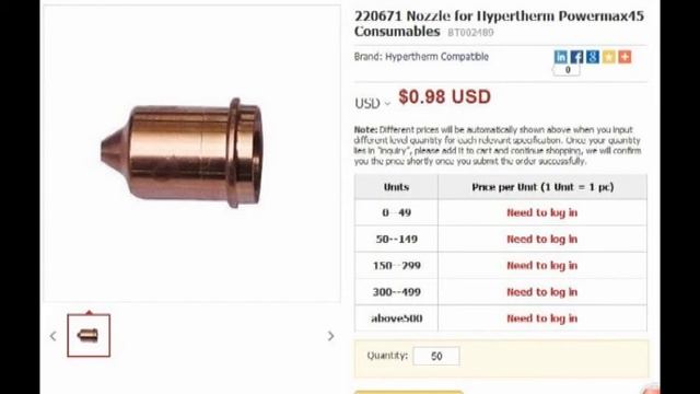 Hypertherm PMX45 plasma cutting consumables смотреть онлайн