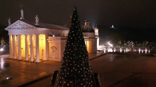 Christmas tree 2020 Cathedral square Vilnius Lithaunia