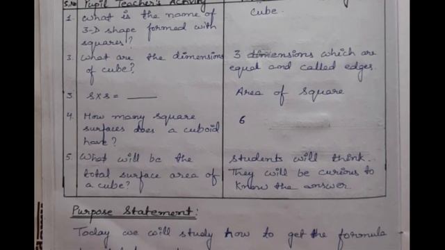 MATHS LESSON PLAN | B.Ed | SURFACE AREA OF CUBE | KUMAUN UNIVERSITY смотреть онлайн
