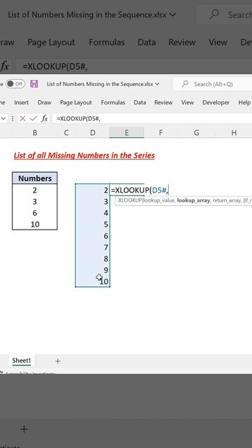 List of all Missing Numbers in the Series