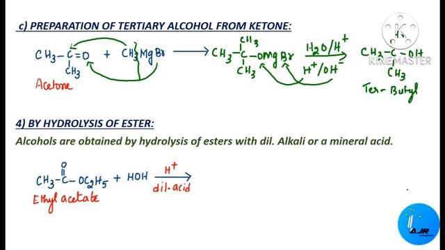 GENERAL  METHODS  OF  PREPARATION  OF  ALCOHOLS / FROM THE UNIT ALCOHOLS, PHENOLS & ETHERS