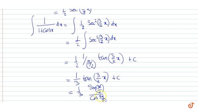 `int1/(1+cos3x)dx` смотреть онлайн