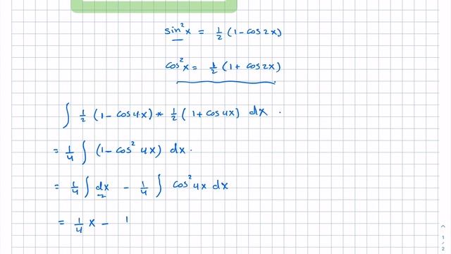 Integrate sin^2(2x) cos^2(2x) | تكامل смотреть онлайн