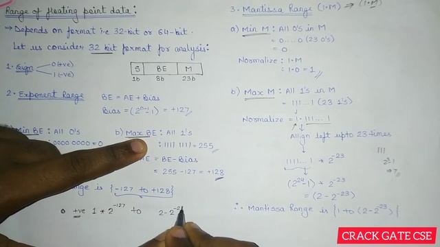 11. Range of Floating Point Data | Computer Organization | CRACK GATE CSE смотреть онлайн