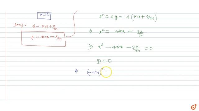 Find the equation of the common tangent to the parabolas `y^2= 32x` and `x^2 = 4y` смотреть онлайн