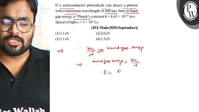 If a semiconductor photodiode can detect a photon with a maximum wa... смотреть онлайн