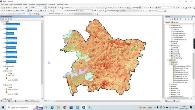 Estimation of NDVI by Regression analysis using ArcGIS Software - A simple Case study