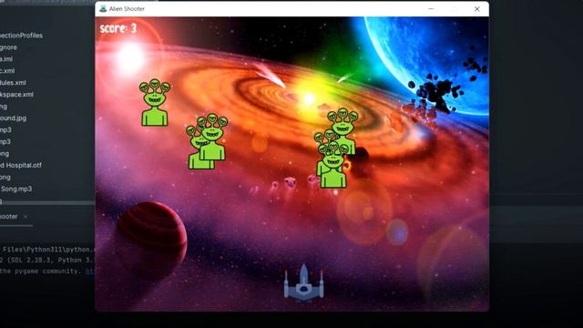 Alien Shooter Game Made in Python | Final Project By Our Trainee & Intern Sharan Nallathuru |