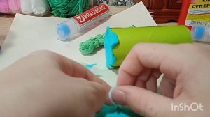 Поделка бактерии из воздушного пластилина.