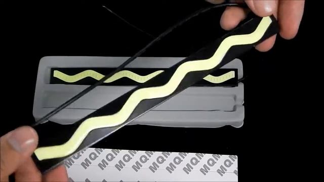 Дневные ходовые огни LED DRL COB ВОЛНА  20 CM  Черный корпус