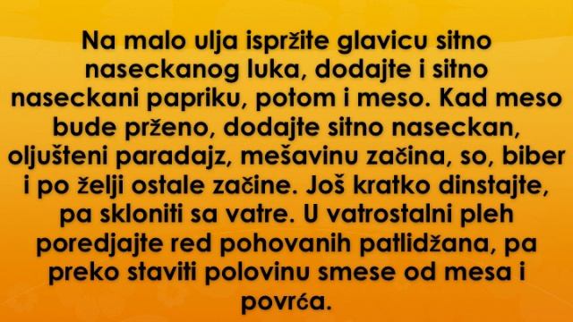 Musaka od patlidzana Recept