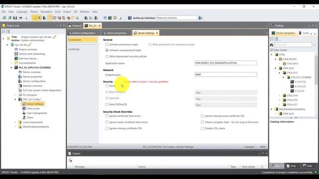 OPC UA 4.0 configuration with the Yaskawa CPU SLIO 013 and CPU MICRO M13 смотреть онлайн