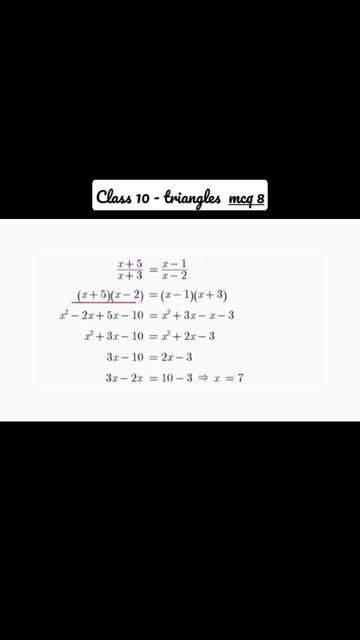 mcq8- Triangles |Ncert class 10 |previous year board paper #shorts@Maths Gothai