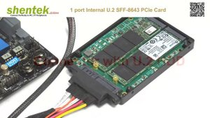 PCI Express 3.0 x 4 to SFF-8643 NVMe U.2 PCIe Gen 3 x 4 Card Adapter Converter up to 32 Gbps shente