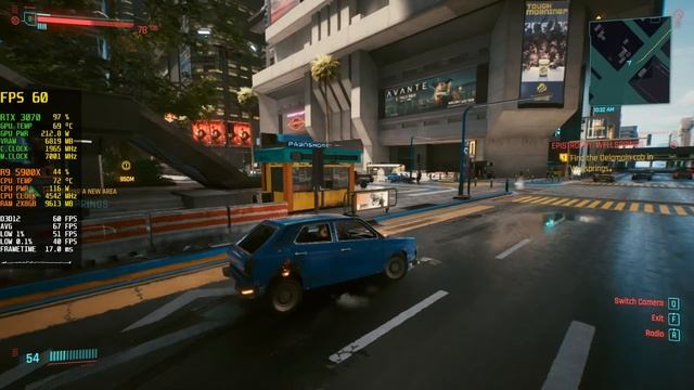 Cyberpunk 2077 Update 1.05 - RTX 3070 + Ryzen 9 5900X | 1080p Ultra RTX ON DLSS Quality