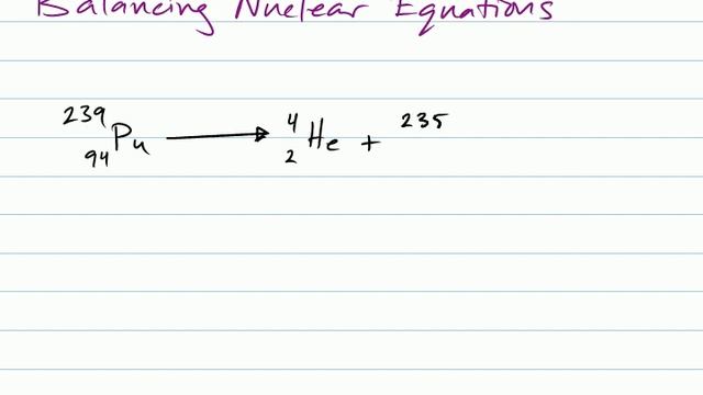 Balancing nuclear equations
