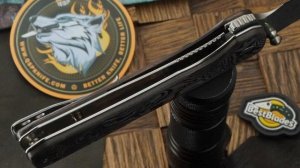 Складной нож QSP Knife Hawk QS131-S, клинок ламинированный дамаск, рукоять карбон с медью