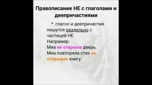 Орфография. Правописание НЕ с глаголами и деепричастиями
