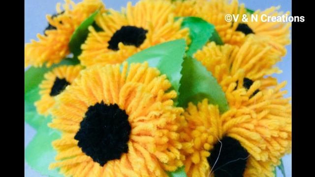DIY - Woollen Craft Ideas – Mimosa & Sunflower Bunch Decoration Ideas – Home Decoration Ideas смотреть онлайн