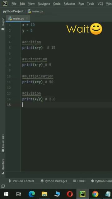 Perform Basic Arithmetic Operations In Python | #shorts #shortvideo #short #python