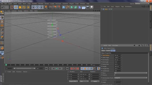 Cinema 4D Tutorial, Sweep NURBS,Helix,Circle смотреть онлайн