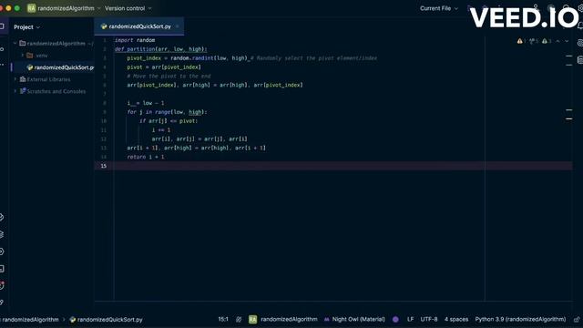 Implementing Randomized QuickSort in Python
