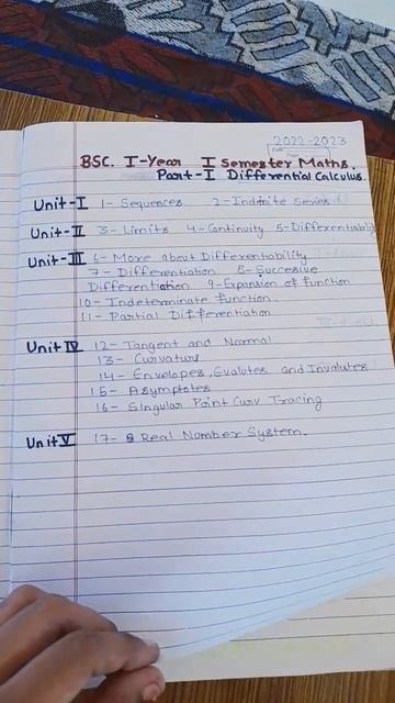 bsc maths syllabus  1 semester  2022 - 2023👍