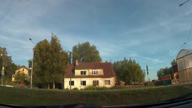 Новоколхозное, въезд в посёлок со стороны Советска смотреть онлайн