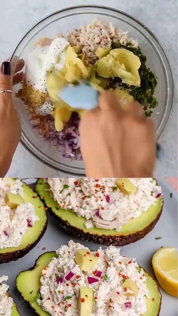 HEALTHY CHICKEN SALAD STUFFED AVOCADOS Keto diet | Low carbs | Ketogenic | Fat loss #shorts смотреть онлайн