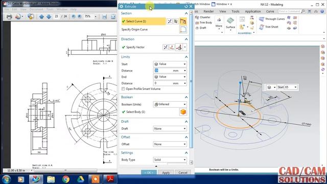 NX CAD MACHINE PART Advanced modeling Tutorial 13.2