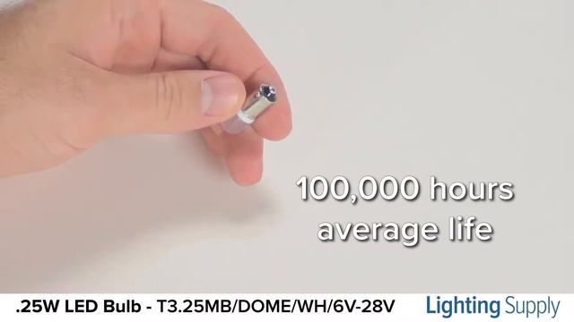 Standard LED 6V-28V Dome Top Miniature Bulb T3.25MBDOMEWH6V-28V