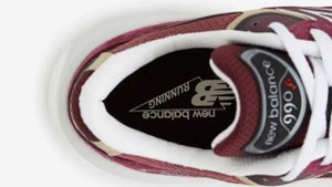 New Balance 990v Burgundy/White Men's Shoes/Trainers/Sneakers - U990BT6