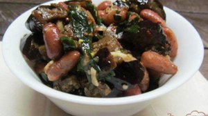 Салат из баклажана с фасолью