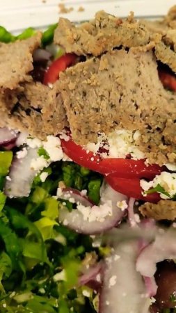 Greek Salad With Lamb #shorts #satisfying #amazing #yummy