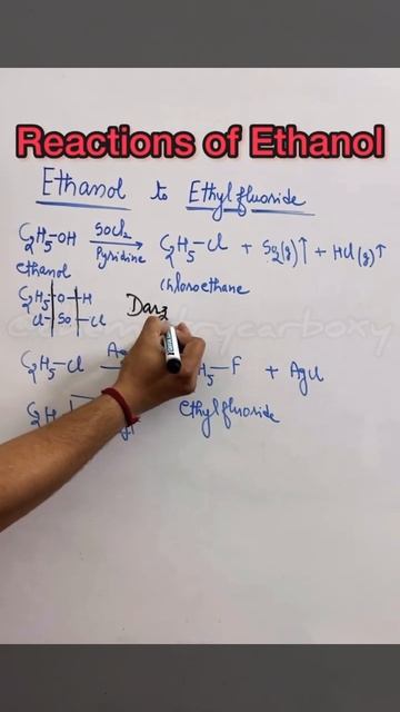 Convert Ethanol to Ethylfluoride #darzen#swarts #shorts