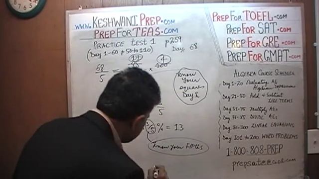 TEAS V, Practice Test 1, p259, Study Manual, Math Day 68, Nursing Online Prep Tutor GRE, GMAT, SAT