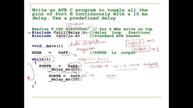 Toggle Port with some delay | AVR Microcontroller Programming