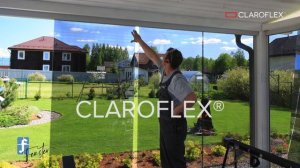 Безрамное остекление Claroflex (Испания). Раздвижное панорамное остекление террасы загородного дома.