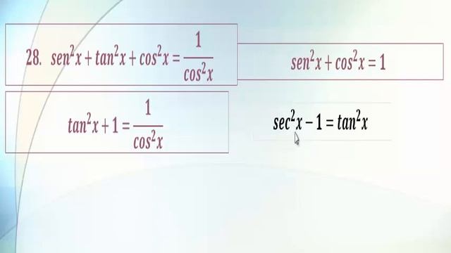 28. sen^2 x+tan^2 x+cos^2 x=1/(cos^2 x) смотреть онлайн