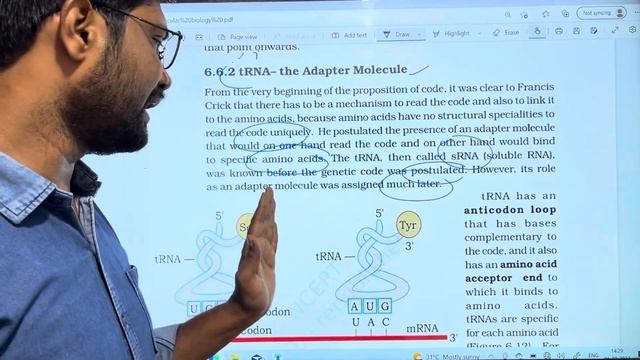 tRNA the Adapter Molecule || Molecular Basis of Inheritance Line to line Explanation || PART 20