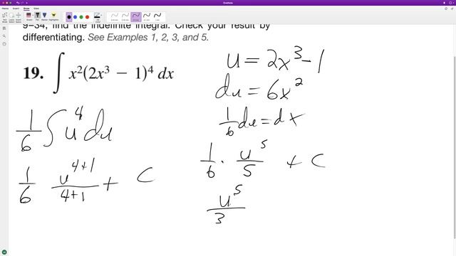 integral of x^2(2x^3 - 1)^4 dx смотреть онлайн