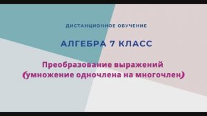 Преобразование выражений (умножение одночлена на многочлен)