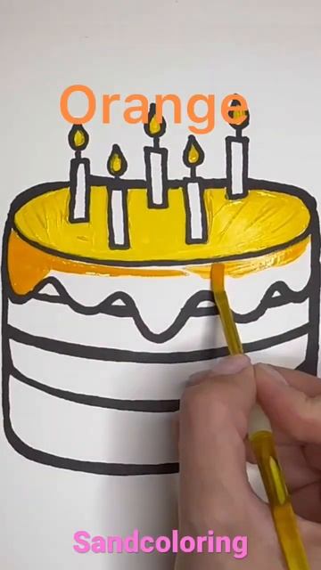How to draw a birthday cake with candles? #coloring #cake #birthday #sandcoloring смотреть онлайн