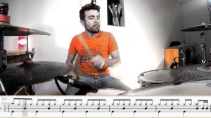 Lenny Kravitz - I'll be waiting - Drum cover - Left Handed (with scrolling drum score)