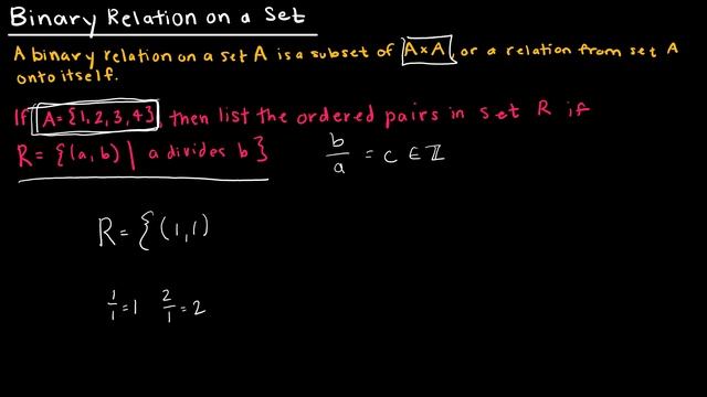 Discrete Math - 9.1.1 Introduction to Relations