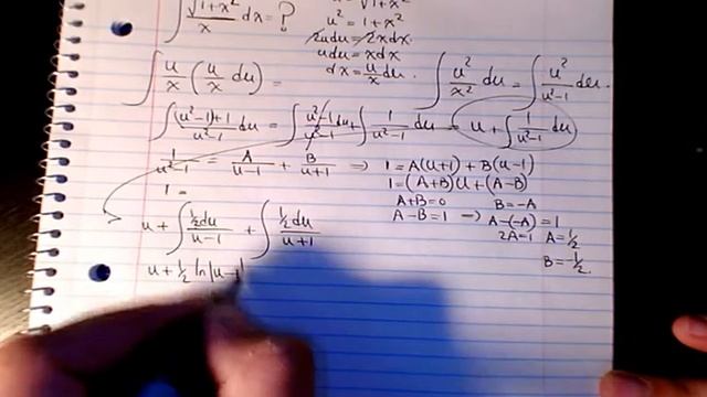 How to integrate sqrt(1+x^2)/x, Integration by substitution, indefinite integral, calculus смотреть онлайн